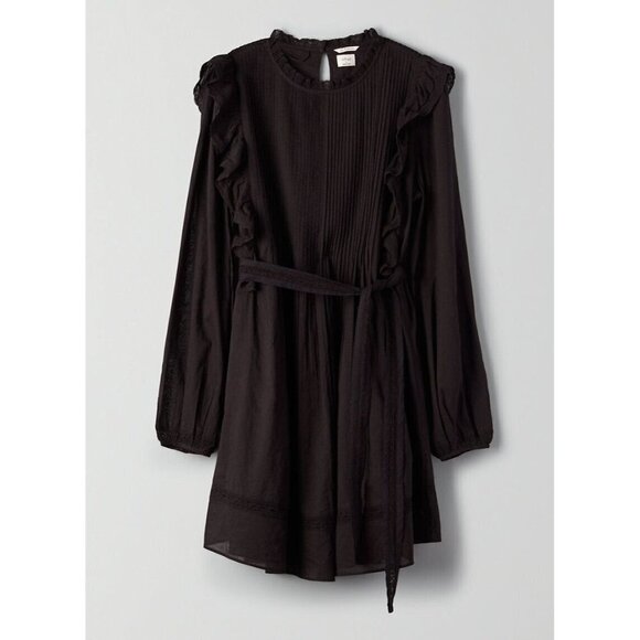 Wilfred Women's Size XXS Black Elia Dress La Boheme Long Sleeve Cotton Prairie - Picture 1 of 7